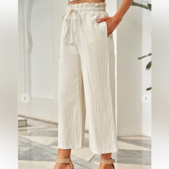 Pants - NWT paper bag high waist drawstring pant M boutique